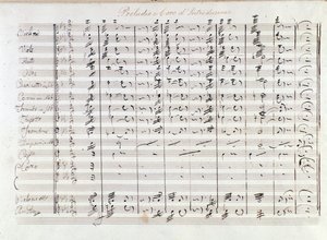 Primeira página do prelúdio da ópera Il bravo de Mercadante (1842) de Saverio Mercadante