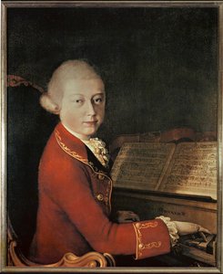 Mozart em Verona (óleo sobre tela) de Saverio dalla (after) Rosa