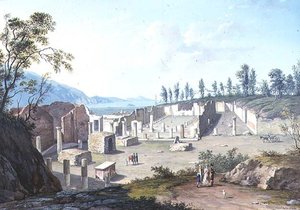 Grandes Turistas nas Ruínas de Pozzuoli, perto de Nápoles