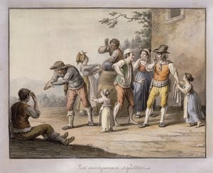 Neopolitas gesticulando para uma pessoa surda e muda; Gesti Mutoloparlanti Napolitani, 1815