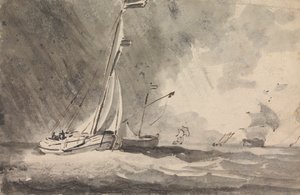 Barcos numa tempestade de chuva de Sawrey Gilpin