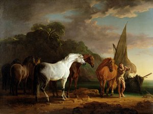 Gulliver Tomando sua Licença Final da Terra dos Houyhnhnms, c.1769