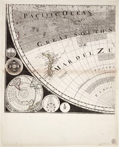 Um novo e correto mapa do mundo (secção), c.1774 (gravura a cores)