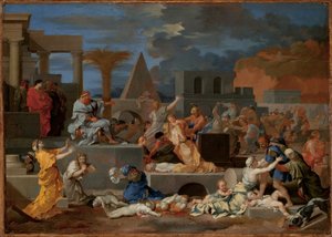 O Massacre dos Inocentes (óleo sobre tela) de Sébastien Bourdon