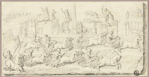 Corrida de bigas romanas (segundo baixo-relevo antigo) de Sébastien Le Clerc the Younger