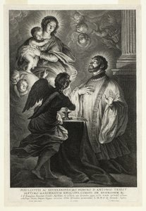 A Virgem e o Menino Aparecendo a São Francisco Xavier de Schelte Adamsz. Bolswert