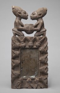 Mala de Yoruba Mirror (madeira) de School African
