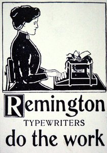 Anúncio para máquinas de escrever Remington de School American