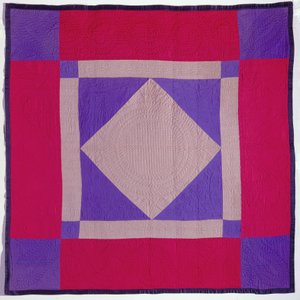 Colcha Amish, finais do século XIX-início do século XX (lã, algodão e acolchoado) de School American