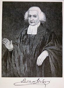 Ezra Stiles, depois da pintura de John Trumball (litho) de School American