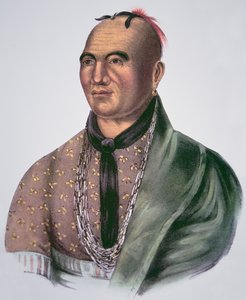 Joseph Brant (1742-1807) Chefe dos Mohawks (cor litho) de School American