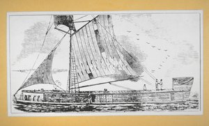 Barco Mississippi Keel (gravura) de School American