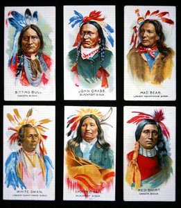 Seis Líderes Sioux Notáveis (cor litho) de School American