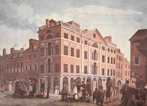 A esquina da Third and Market Streets, Philadelphia (cor litho) de School American