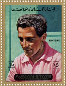 Carimbo dos EAU representando o ciclista Roger Riviere (1936-1976)
