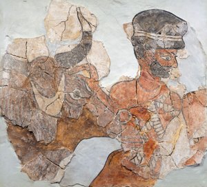 Fresco representando o sacrifício de Mari (agora Tell Hariri) sítio arqueológico, Síria,