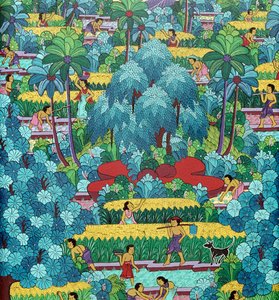 Pintura tradicional balinesa ingénua, Indonésia, século XX de School Balinese