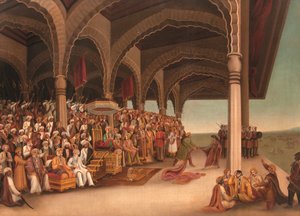 Sem título (The Disrobing of Draupadi), c. finais do século XIX (óleo sobre tela) de School Bengali