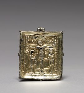 Enkolpion com a Crucificação (frente) e os Santos Teodoro e Jorge (atrás)