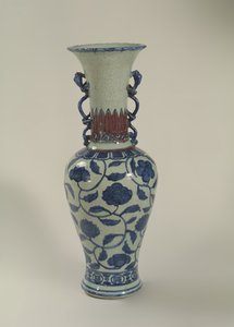 Vaso Ming azul e branco de School Chinese
