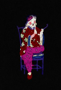 Fumo chinês. Papel de corte pintado ou "Jian Zhi", arte popular chinesa, Pekin. de School Chinese