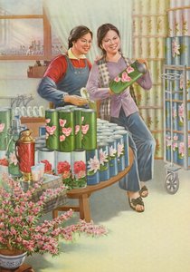"Flores da amizade", cartaz de propaganda da Revolução Cultural Chinesa de School Chinese
