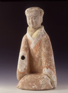 Senhora da Corte. China, era Han ocidental (206 AV - 220 AD), 60 cm H. Estatueta de Terracota. de School Chinese