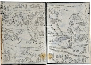 Mapa de expedições de Zheng He (Zheng-He ou Cheng Ho) (1371-1433) ou Hajji Mahmud (nome árabe) datado de 1431. de School Chinese