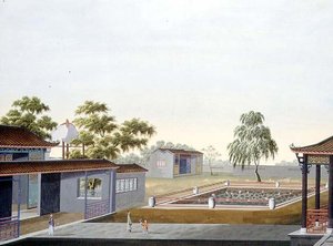 Walled Garden, c.1820-40 (aquarela sobre papel) de School Chinese