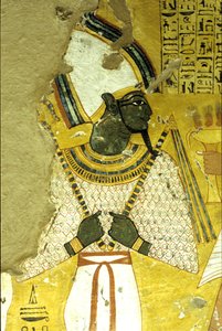 Antigo Egipto, Pintura mural Túmulo de Inherkhau, Tebas, Túmulo dos Nobres, 20ª dinastia, Osíris, Deus da vida após a morte (foto) de School Egyptian