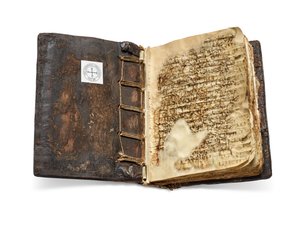 O Codex Sinaiticus Rescriptus, finais do século V-VII a 979 d.C. (tinta sobre velino) de School Egyptian