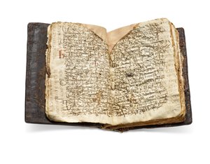 O Codex Sinaiticus Rescriptus, finais do século V-VII a 979 d.C. (tinta sobre velino) de School Egyptian