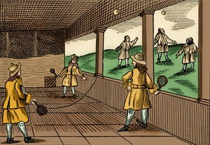 Um jogo de ténis, de "Orbis Pictus" de John Amos de School English