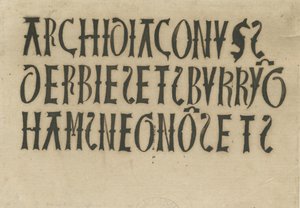Barton sob Needwood Church - inscrições: fac-símile de tinta, nd [?18 cent] (desenho) de School English