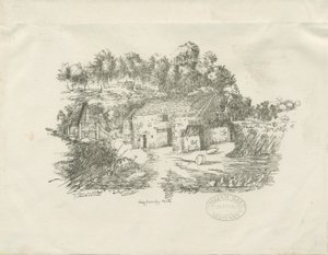 Biddulph - Knypersley Mill: litografia (vignetted), [c 1826] (imprimir) de School English