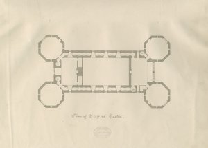 Igreja do Castelo - Castelo de Stafford: caneta e desenho de lavagem, nd [19 cêntimos] (desenho) de School English