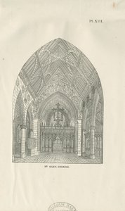 Cheadle - Igreja de São Giles: gravura em madeira, nd [19 cêntimos] (estampado) de School English
