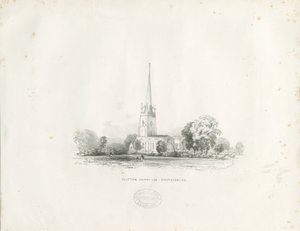 Igreja Clifton Campville: litografia de School English