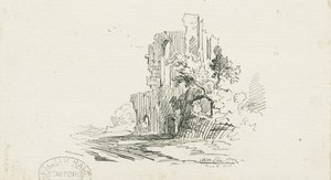 Croxden Abbey: desenho a caneta e tinta, nd [?séc. XIX] (desenho) de School English