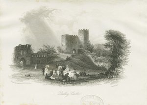 Dudley Castle - The Keep: steel graving (vignetted), nd [c 1841] (imprimir) de School English