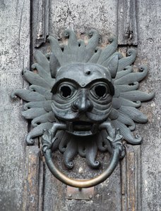 Durham Cathedral Sanctuary Knocker, cópia do original em bronze do século 12 (foto) de School English