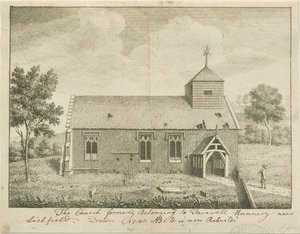 Igreja de Despedida: gravura de School English