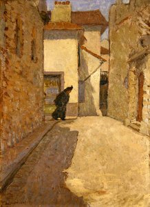 Figura em uma Rua Dieppe (óleo sobre tela) de School English
