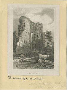Ingestre - Castelo: gravura em aço, nd [?19 cent] (estampado) de School English