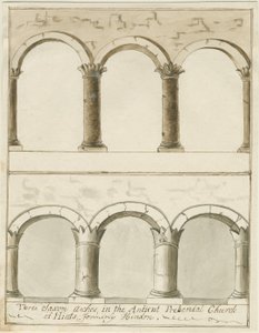 Interior da Igreja Hints: desenho a caneta e tinta, sd [c 1750] (desenho) de School English