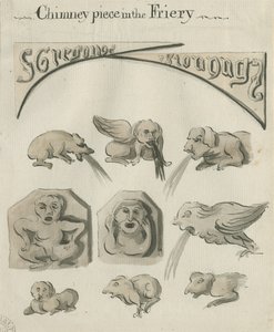 Lichfield - Peça de Chaminé no Convento: caneta e desenho de lavagem, nd [?late 18 cent] (desenho) de School English