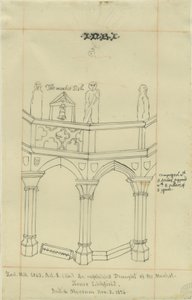 Lichfield - Market Place: traçado, 3 Nov 1836 (desenho) de School English