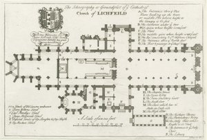 Catedral de Lichfield - Planta Baixa: gravura, nd [início do século XVIII] (imprimir) de School English