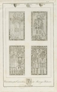 Mavesyn Ridware - Gravestones of the Carwardens: gravura, nd [final do século XVIII] (imprimir) de School English