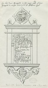 Rugeley Church (Old) - Monumento a Rafe Weston: desenho com caneta e tinta de School English